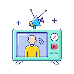 tv commercial icon, tv commercial vector illustration-simple illustration of tv commercial, perfect for tv commercial logos and icons