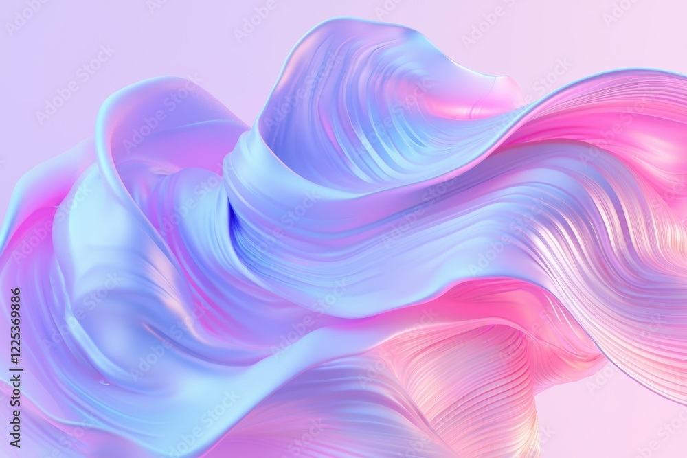 Poster a flowing abstract design featuring soft pastel colors that blend harmoniously, creating a sense of 