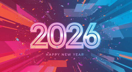 Vibrant 2026 Happy New Year Celebration Background