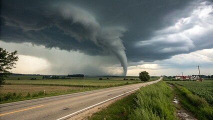 storm clouds over the road