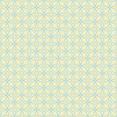 Seamless Minimalist Blue and Yellow Abstract Pattern. Modern Abstract Geometric Curved Texture for Textile and Wallpaper. Vector illustration.