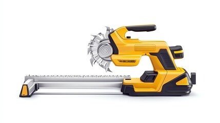 Naklejka premium A modern, battery-operated cordless circular saw with a sharp blade, designed for efficient cutting tasks