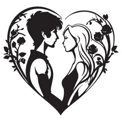 Valentine's Day silhouette vector