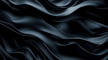 Obraz premium A stunning close-up of flowing black fabric, showcasing elegant waves of texture and depth for artistic uses.