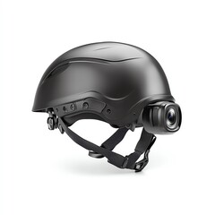 Fototapeta premium A sleek black helmet equipped with an action camera for capturing thrilling moments during sports activities. Ideal for adventure seekers and outdoor enthusiasts.