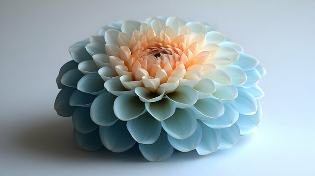 Pastel Dahlia Flower Close Up Studio Shot