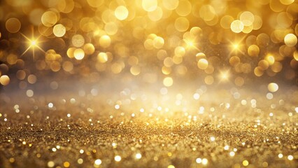Golden Glitter Background with Sparkling Lights and Bokeh Effect