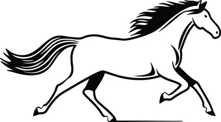 Running Black Horse Silhouette