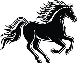 Running Black Horse Silhouette