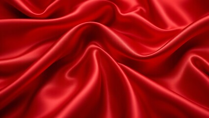 Fototapeta premium Abstract red fabric with soft wave texture background