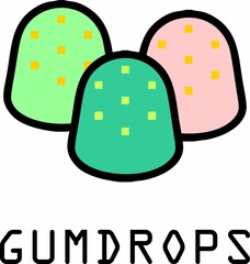 Colorful Gumdrops Illustration – Sweet Candy Design