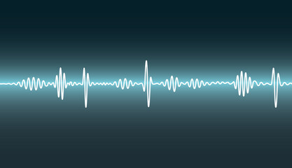 Heartbeat signal white color glowing 