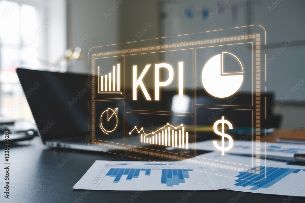 Poster digital kpi dashboard shows business performance metrics