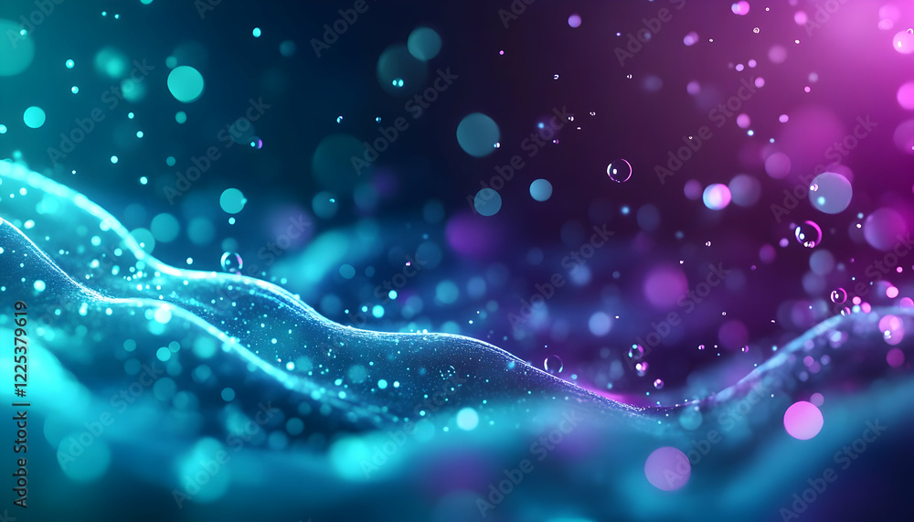 Poster a vibrant abstract background featuring colorful bokeh and flowing lines, ideal for digital designs 