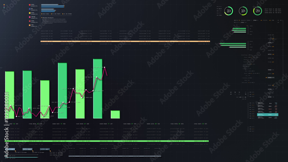 Poster dynamic data visuals for business info graphics, animated charts, and data-driven insights for a bus