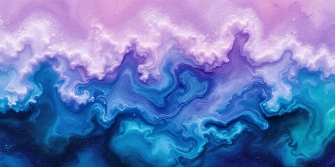 Obraz premium This mesmerizing image showcases a vibrant interplay of swirling, iridescent colors, transitioning from soft purples and pinks to deep blues and turquoise
