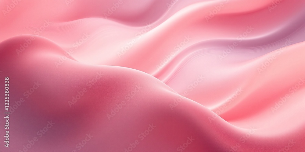 Poster close-up view of a smooth, flowing fabric with a delicate pink and light mauve ombre effect