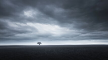Obraz premium A solitary SUV navigating the expansive black sand terrain of Thumbmark Valley in the Icelandic Highlands beneath a dramatic overcast sky
