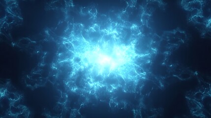 Fototapeta premium Abstract Blue Energy Burst Celestial Nebula