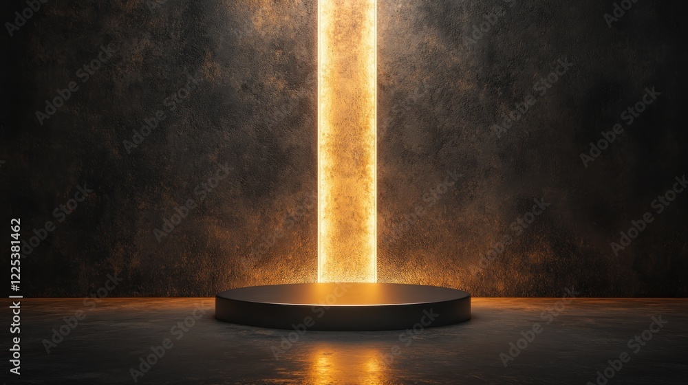 Poster dark background illuminated platform product display