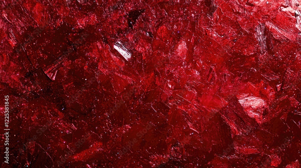 Poster vibrant chunky red glittery background texture with sparkling facets suitable for empty text overlay