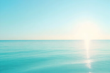 Serene Ocean Sunset Landscape Peaceful Aqua Water Scene