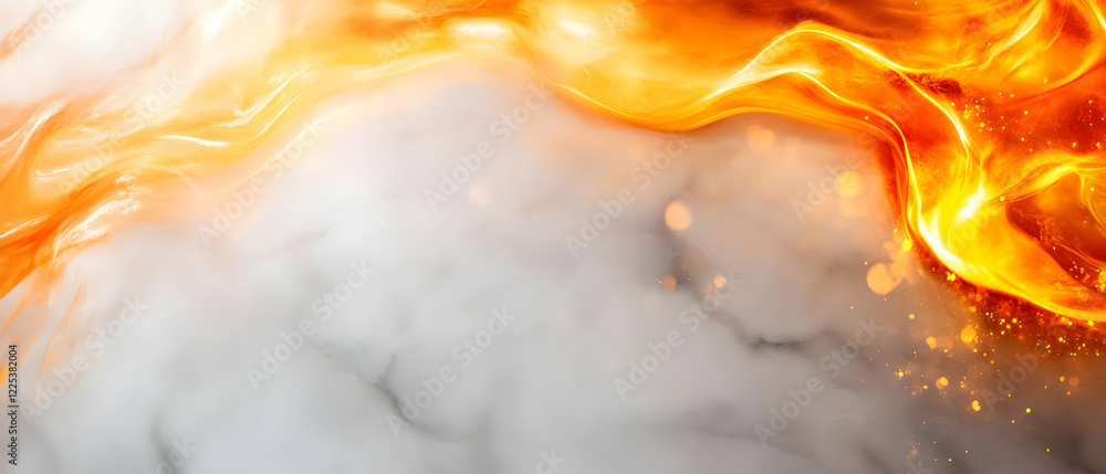Poster a vibrant fusion of fire and smoke textures creating a dynamic visual for artistic projects and desi