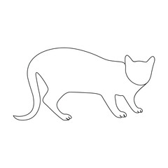 Cat continuous one line art outline Vector illustration simple animal best use for logo