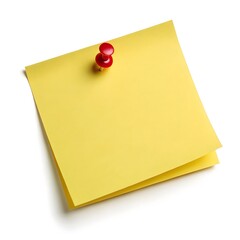 Yellow Sticky Note With Red Pin On Black Background
