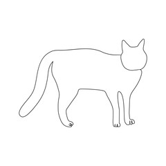 Cat continuous one line art outline Vector illustration simple animal best use for logo