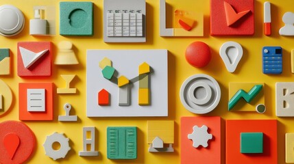 Abstract Colorful Shapes Representing Data And Business Concepts