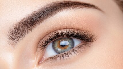Elegant Woman s Radiant Blue Eyes with Flawless Makeup and Lashes