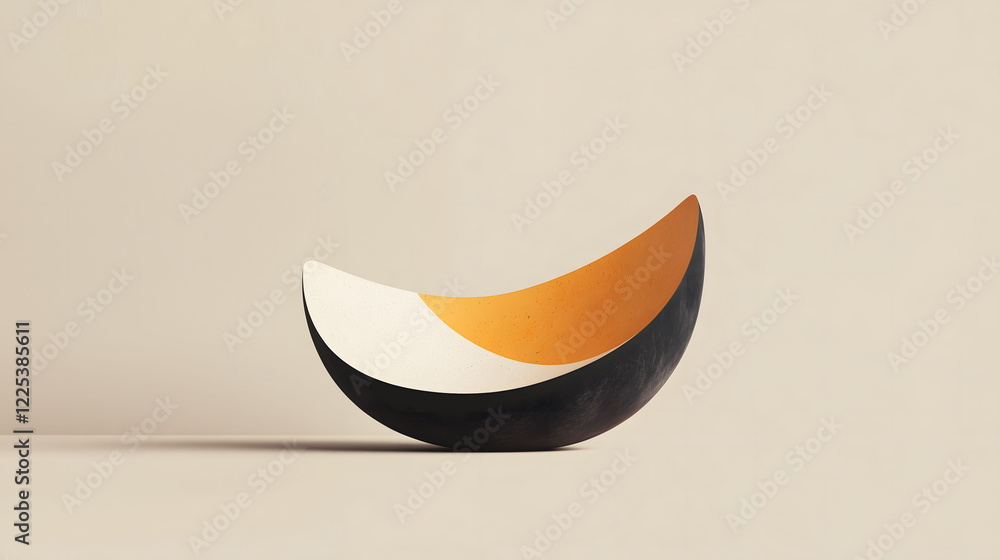 Poster minimalistic composition featuring a single bowl with vibrant colors and sleek design. generative ai