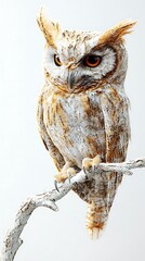 Obraz premium Night Owl with Illuminated Plumage photo