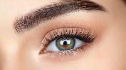 Obraz premium Flawless Makeup and Elegant Eyelashes of a Captivating Woman