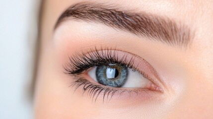 Obraz premium Close up Elegant Portrait of a Beautifully Made Up Young Woman with Stunning Blue Eyes and Flawless Skin