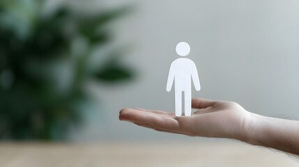 Employee Reaching for Professional Counseling in Stress-Free Corporate Environment 3D