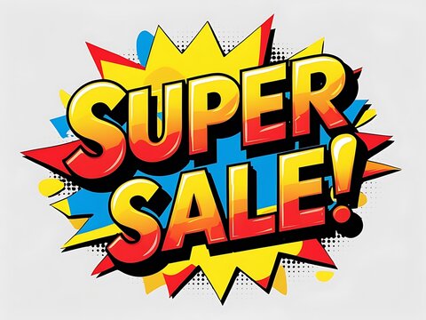 Super Sale Comic Book Style Advertisement Graphic