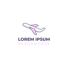 cute airplane logo, airplane icon with cute colors