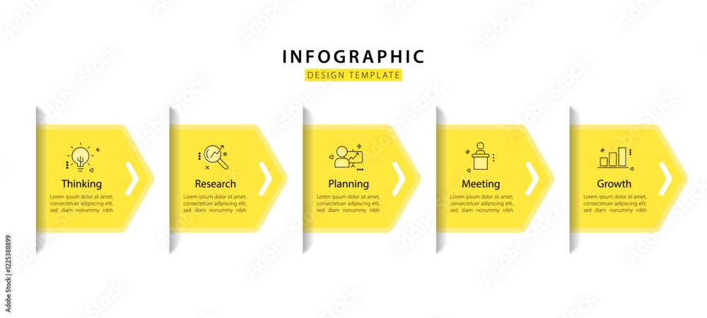 Poster timeline creator infographic template. 5 step timeline journey, calendar flat simple infographics de