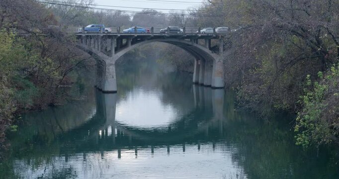 Barton Springs Bridge with Traffic