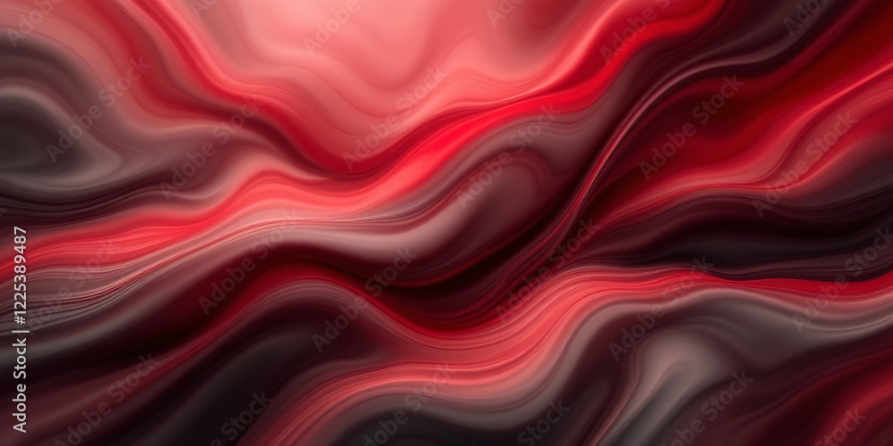 Poster this dynamic abstract image showcases a mesmerizing blend of red and black liquid marble textures