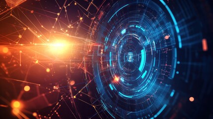 Obraz premium Abstract Digital Network Connections Showing Data Flow