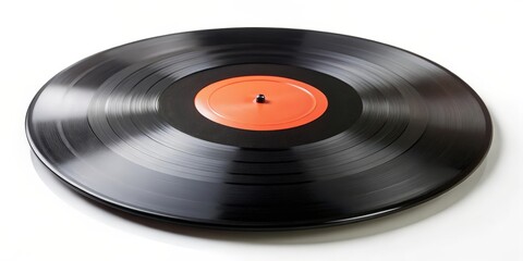 Obraz premium Vinyl Record, Black, Orange Label