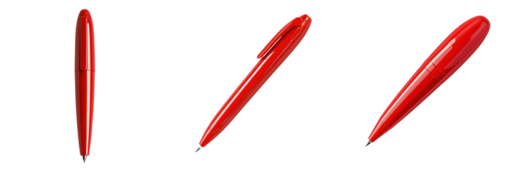 Sleek red pens against a transparent background.