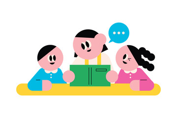 Kindergarten education. A student who actively participates in class.