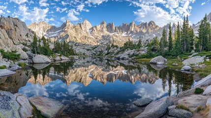 Majestic Mountain Reflection in Calm Alpine Lake