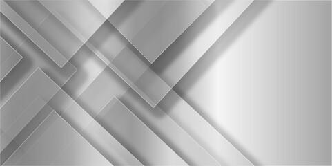 Obraz premium Modern luxury pattern of geometric white and gray color background, Elegant abstract background with grey lines with shadow. white paper transparent material in triangle technology and square shape