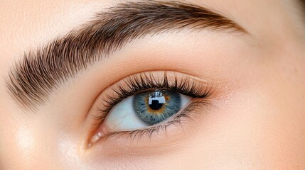 Obraz premium Captivating Blue Eyed Woman with Elegant Makeup and Striking Facial Features