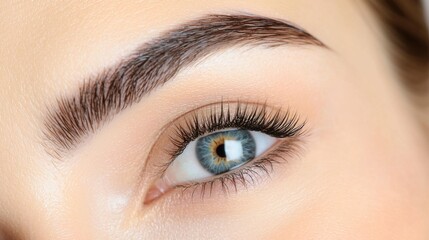 Obraz premium Closeup of a woman s face with flawless makeup and a captivating gaze